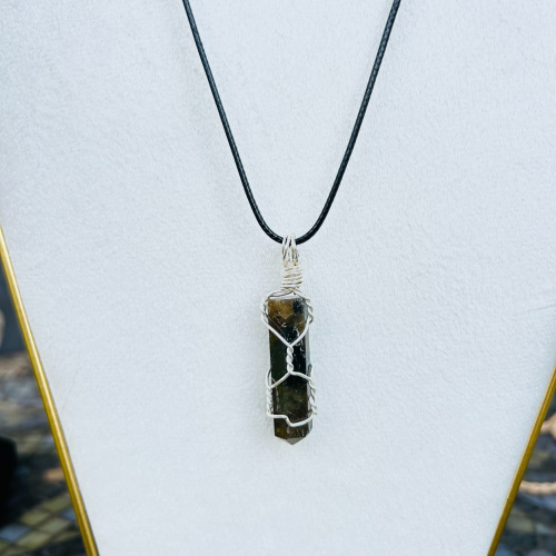 Labradorite 18 Inch Silver Wire Wrapped Necklace