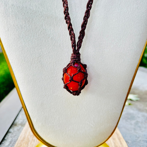 Carnelian Adjustable Brown Wrapped Necklace