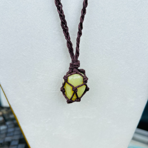 Serpentine Adjustable Brown Wrapped Necklace