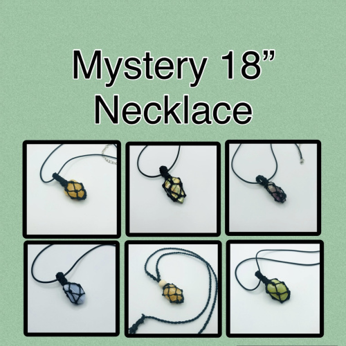 Mystery Crystal Macrame Wrapped 18 inch Necklace